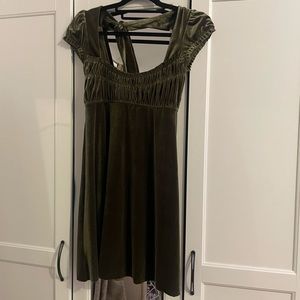 Free People Velvet Green Mini Dress
